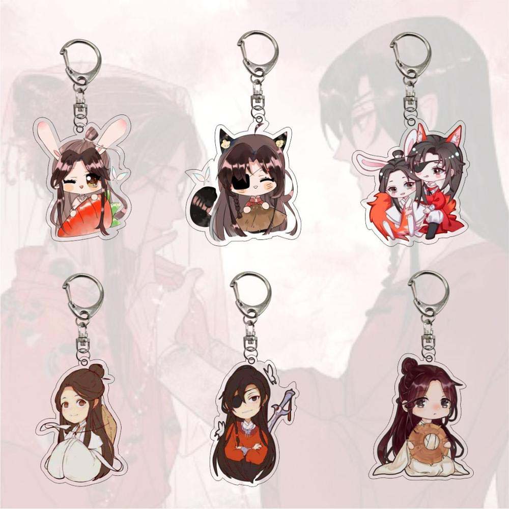 Móc khóa họa tiết hoạt hình Anime Tian Guan Ci Fu Xie Lian dễ thương sáng tạo