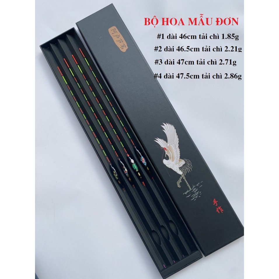 Hộp 4 Quả Phao Nano Cao Cấp Câu Đơn Câu Đài Câu Rô, Diếc, Chép Các Loại