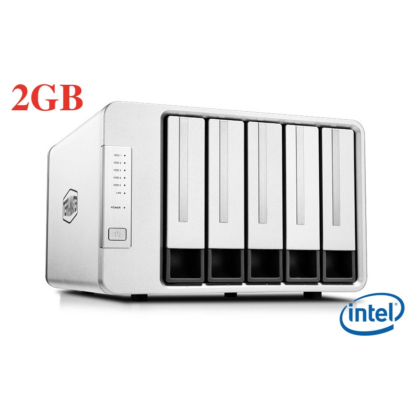 Ổ cứng mạng NAS TerraMaster F5-221, Intel Dual-core CPU 2GHz, RAM 2GB, 5 khay ổ cứng