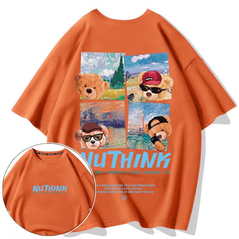 Áo Thun Tay Ngắn Dáng Rộng In Họa Tiết Hoạt Hình Phong Cách Đường Phố Thời Trang Mùa Hè Cho Nam size M-8XL