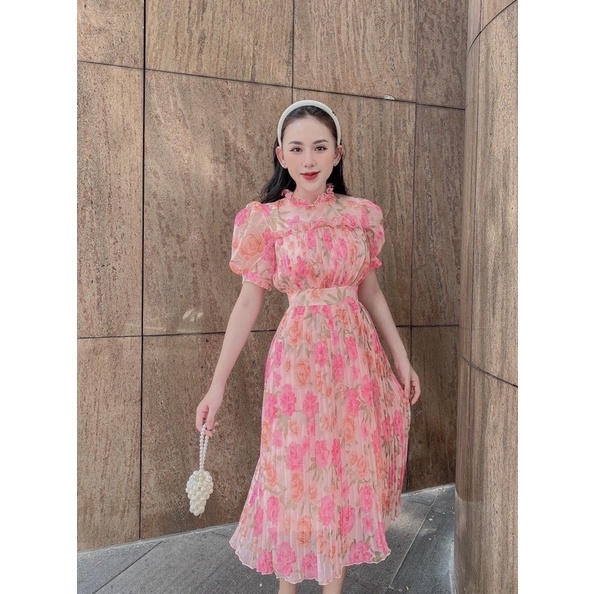 ROSE PINKGER -  VÁY HOA XẾP LI SIZE S/M - PINKGER CLOTHING