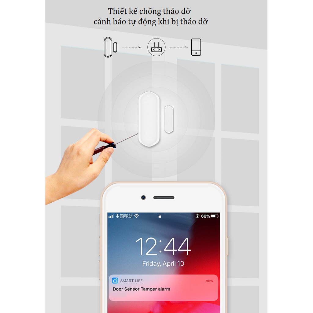 Báo động chống trộm FREESHIP Báo Động cửa mở qua Wifi YDS21