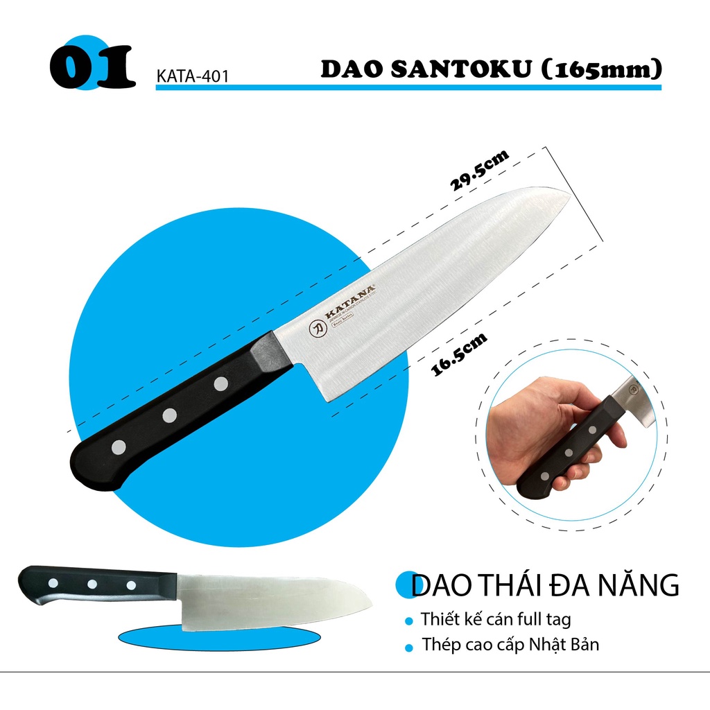 Bộ 5 chiếc dao bếp cao cấp KATANA Basic - KATASET5(5 chiếc)