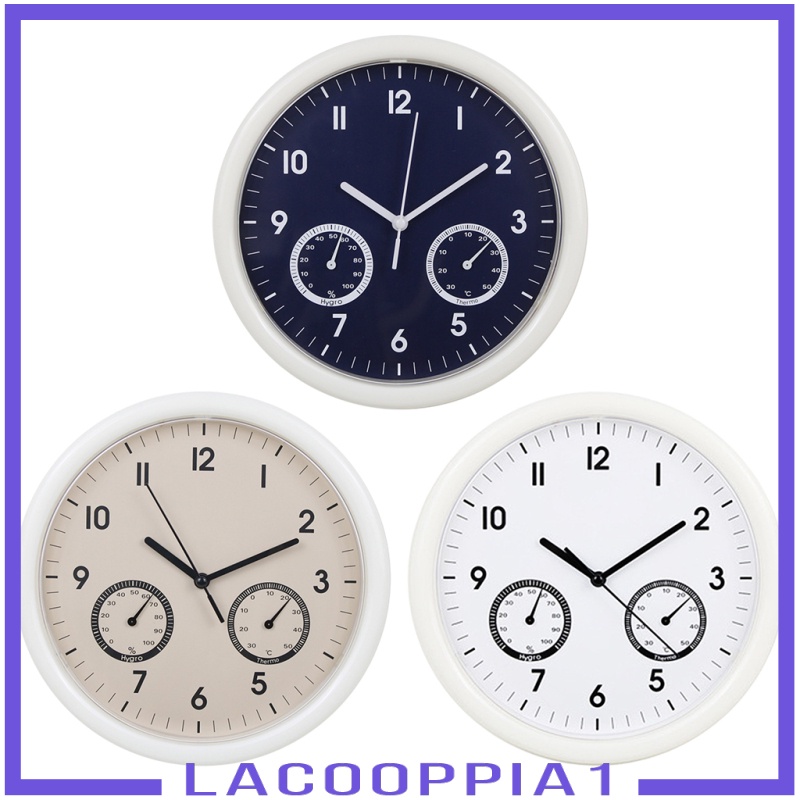 [LACOOPPIA1]Wall Clock Temperature and Humidity Display for Kitchen Bedroom Decor