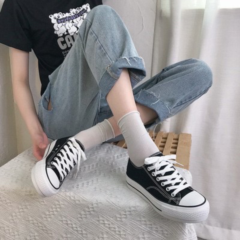 Giày Thể Thao Nam Nữ - Giày Converse CV 1970s Cổ Thấp Đen Thời Trang Học Sinh Đi Học Giá Rẻ