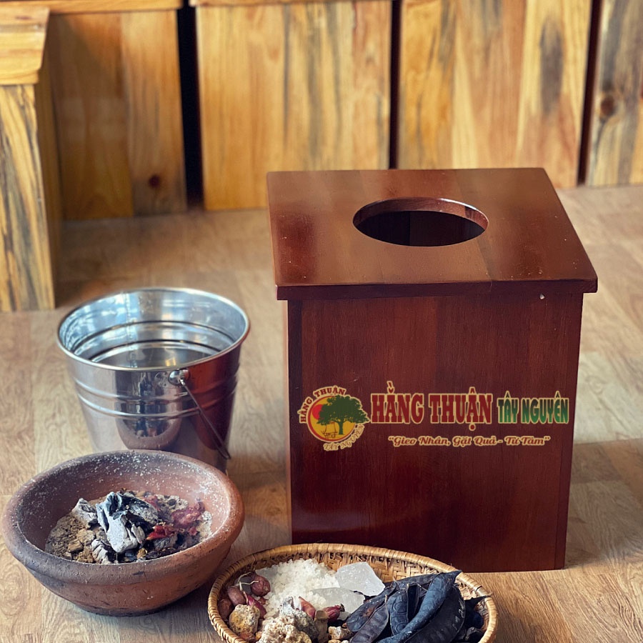 Combo Ghế Gỗ Thông Tự Nhiên Và Túi Xông Phụ Khoa Sét 12-24 Gói