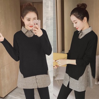Áo len phối kiểu sơ mi hàng đẹp ( coi kĩ ảnh thật phía cuối )