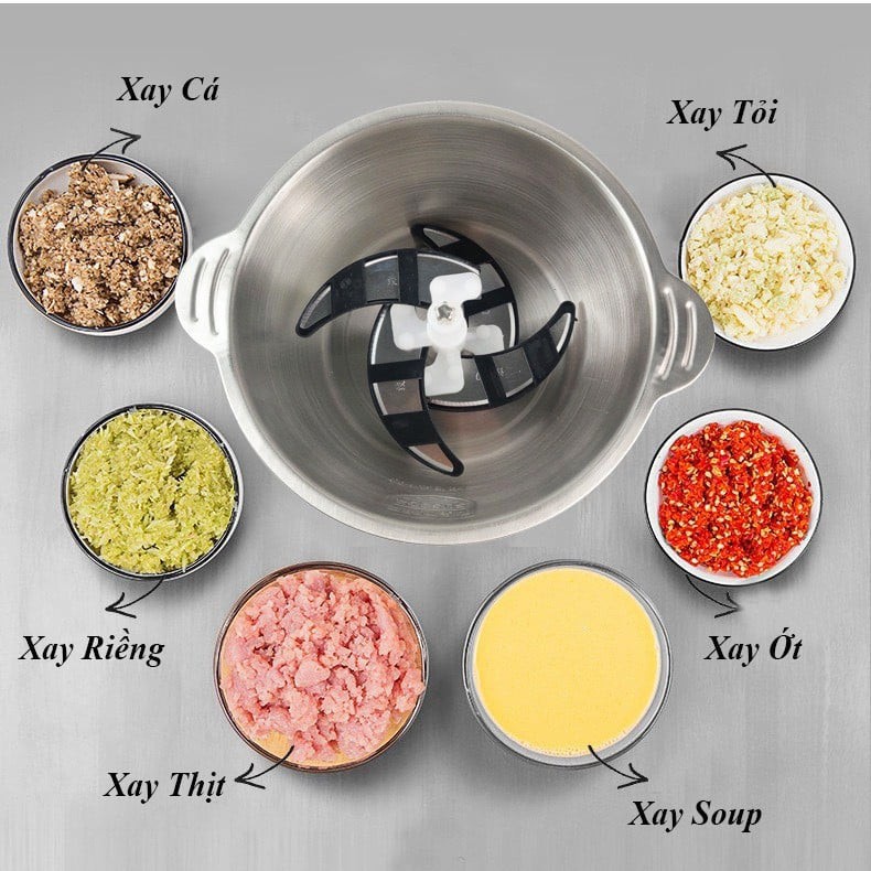 Máy Xay Thịt Đa Năng - Máy Xay Thịt - Cối Inox 304 Không Rỉ Sét, Xoay Khỏe, Nhuyễn Rau Củ, Tỏi Ớt SIMBA