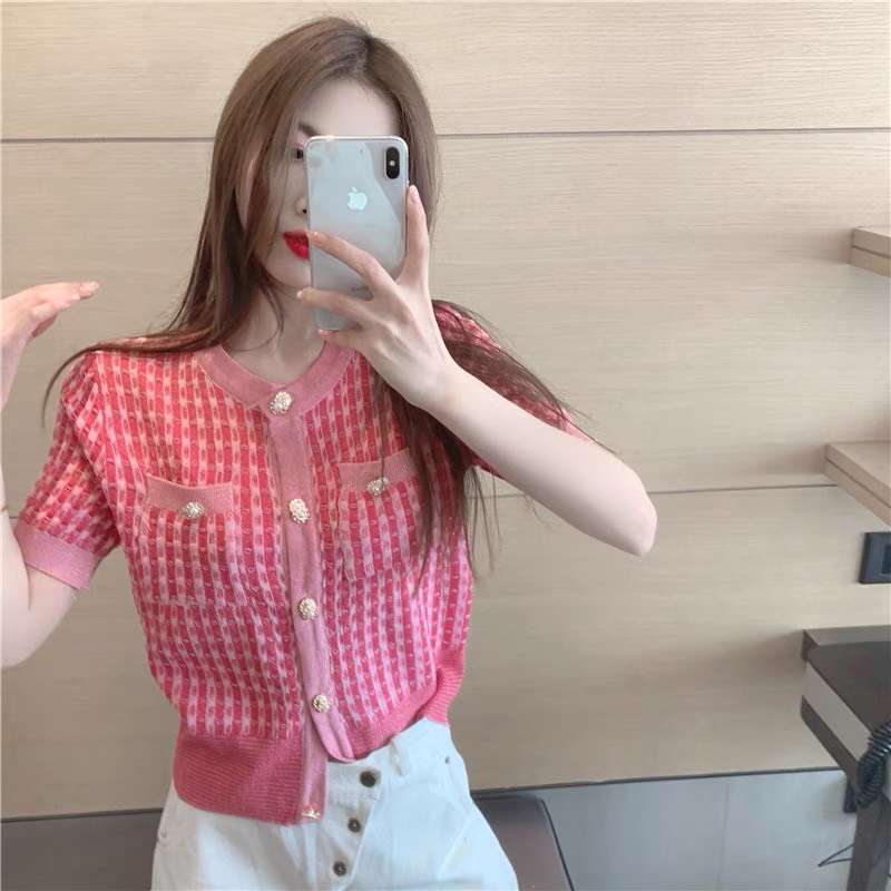 Áo len mongtoghi nhũ hồng