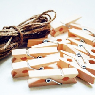 COMBO KẸP GỖ (3.5 x 0.7CM) KÈM DÂY THỪNG