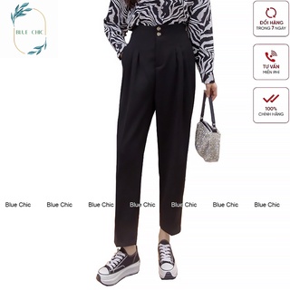 Quần baggy nữ Blue Chic công sở cạp liền 2 cúc