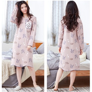 Đầm mặc ở nhà Form kín đáo & sang trọng vải COTTON 100% thấm hút mồ hôi & rất thông thoáng
