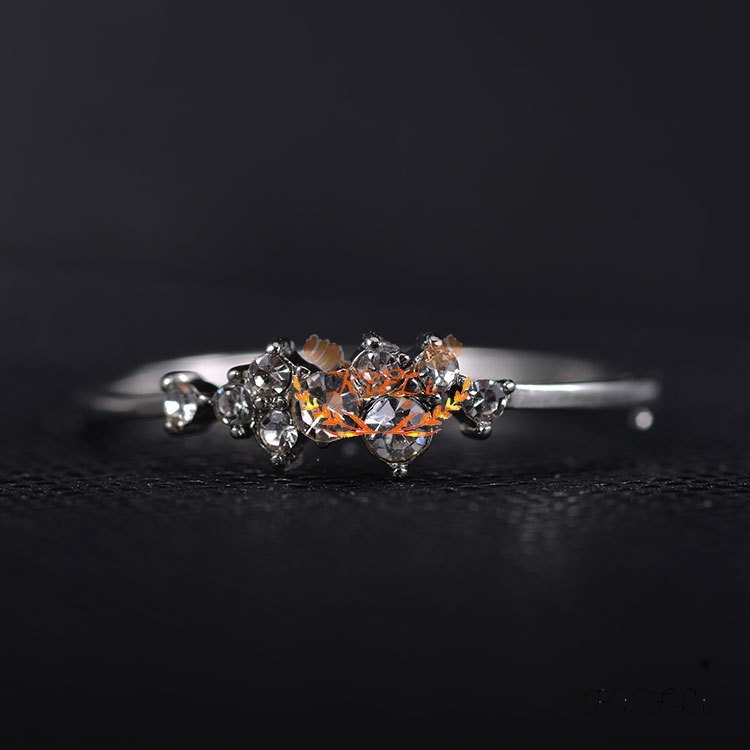 Nhẫn nữ mạ vàng đính đá size 6-10 phong cách Hàn Quốc