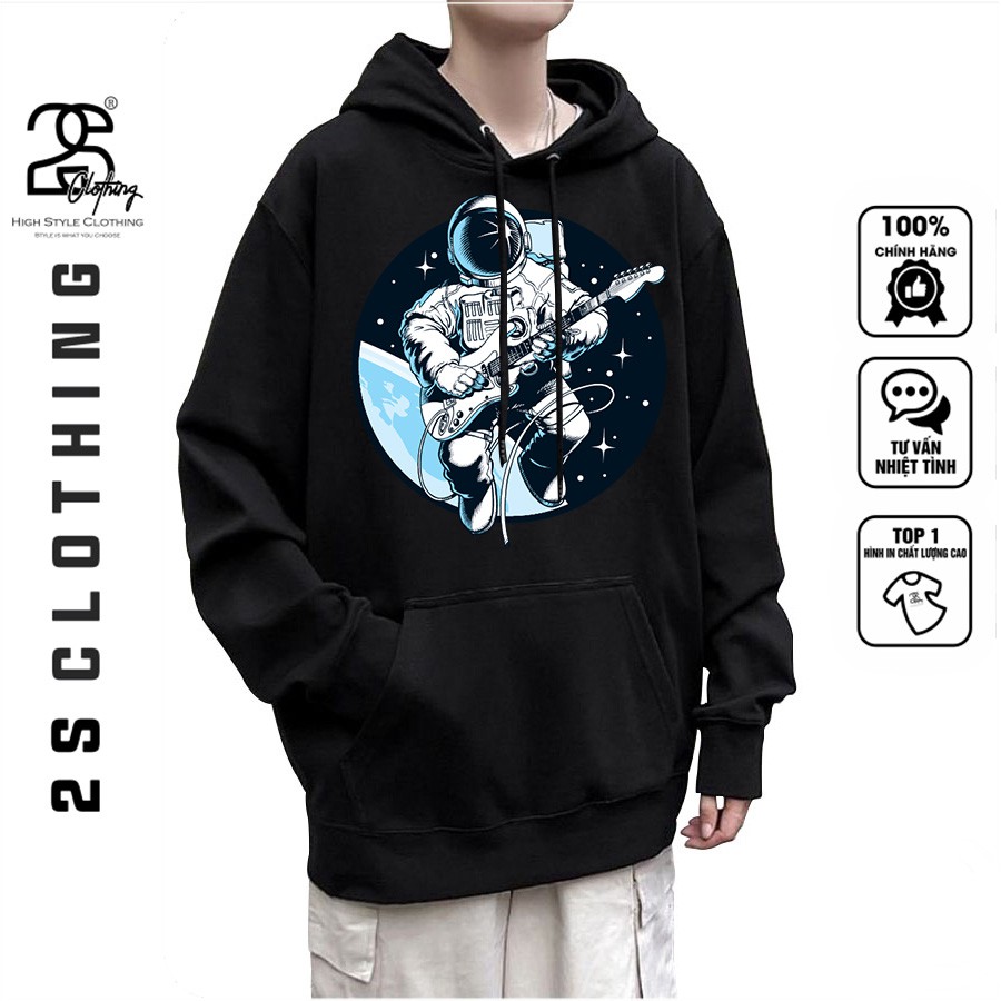 Áo Hoodie Nam Nữ Form Rộng Đen Unisex 2s Clothing Áo Nỉ Hoodie Lớp Học Unisex Form Rộng In Hình Phi Hành Gia TV203