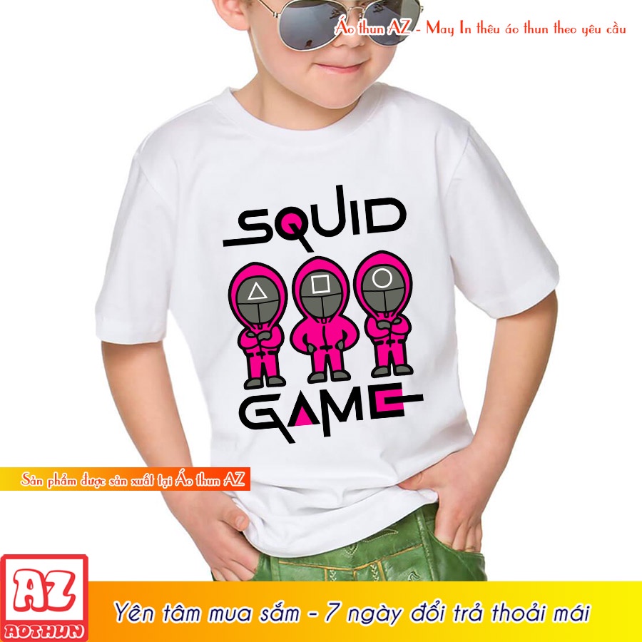 Áo thun squid game trẻ em màu trắng đẹp ngầu M2906