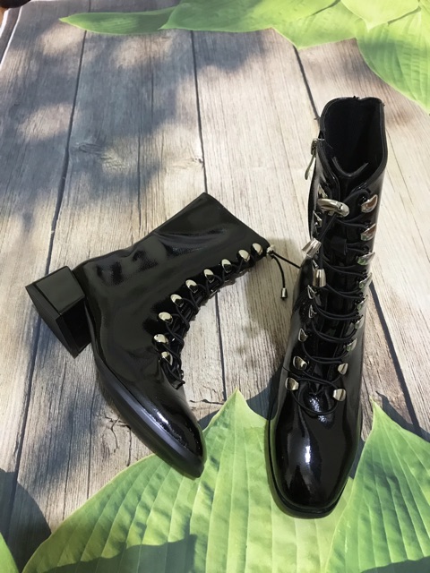 (Ảnh thật) CÓ SẴN Bốt da bóng cổ cao khoá sườn buộc dây | BigBuy360 - bigbuy360.vn