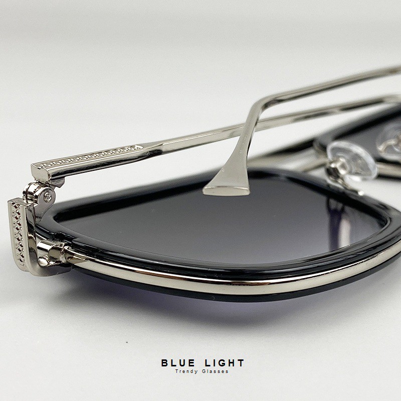 Kính Râm, Kính Mát Nam Nữ Mắt Vuông Tony Iron Man Viền Đen Mắt Màu Ombre Phai - BLUE LIGHT