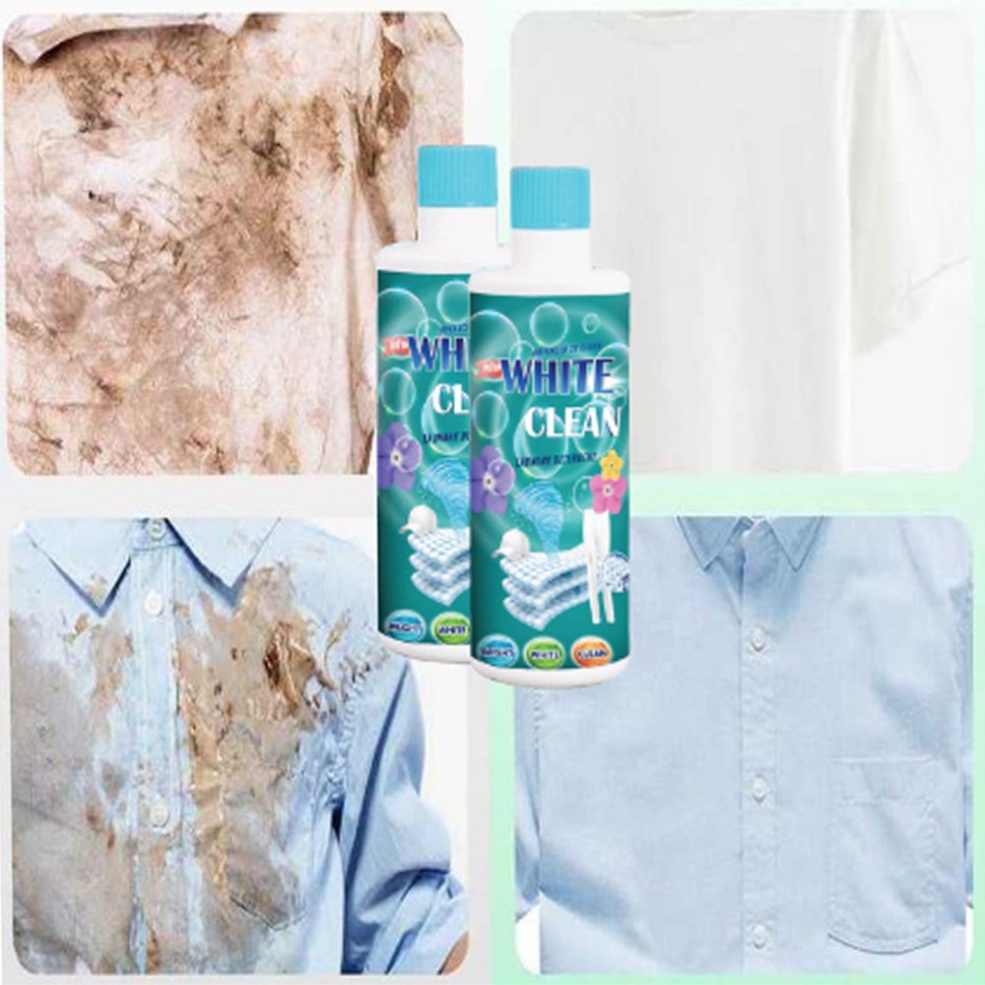 Tẩy trắng quần áo White Clean 500ML - Tẩy mốc, tẩy ố vàng, tẩy phai màu quần áo chỉ sau 1 lần ngâm giặt