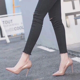 Giày Cao Gót Mũi Nhọn Trơn 7cm