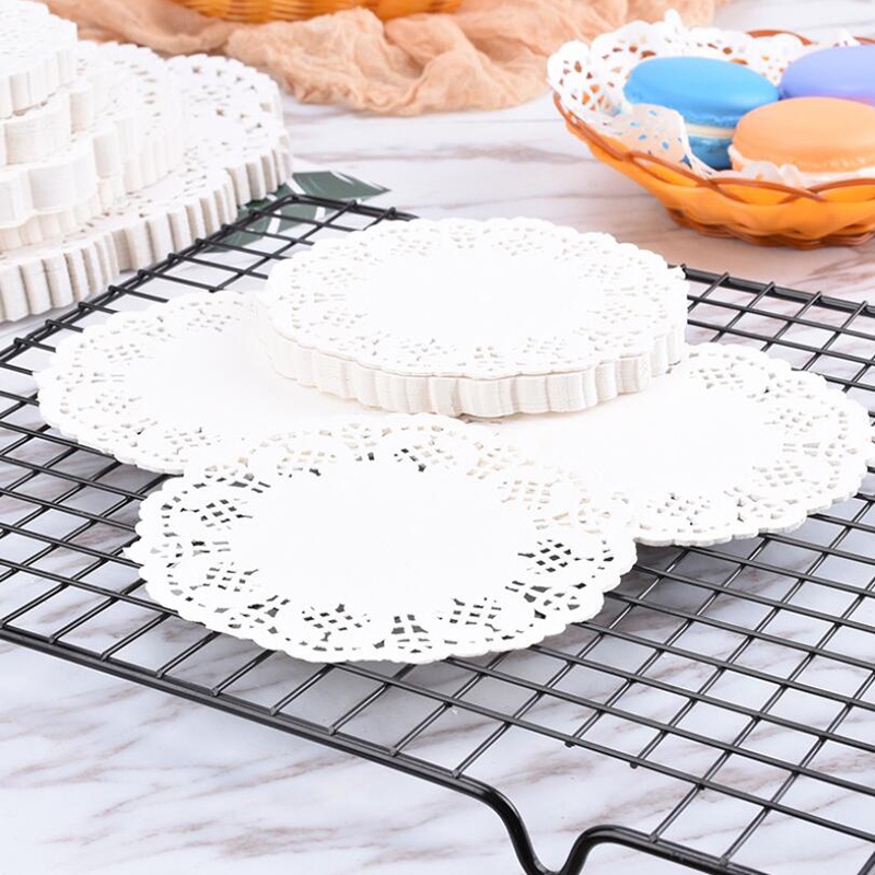 Bộ 100 Tấm Ren Trang Trí Bánh Kem Xinh Xắn