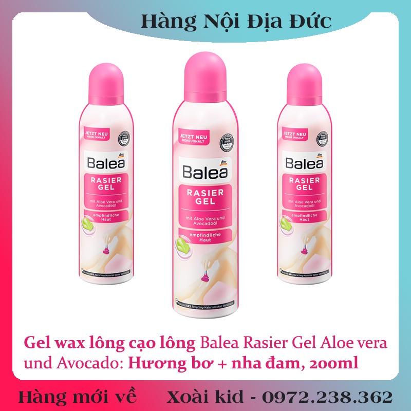 GEL CẠO LÔNG BALEA NỘI ĐỊA ĐỨC 200ml DA NHẠY CẢM