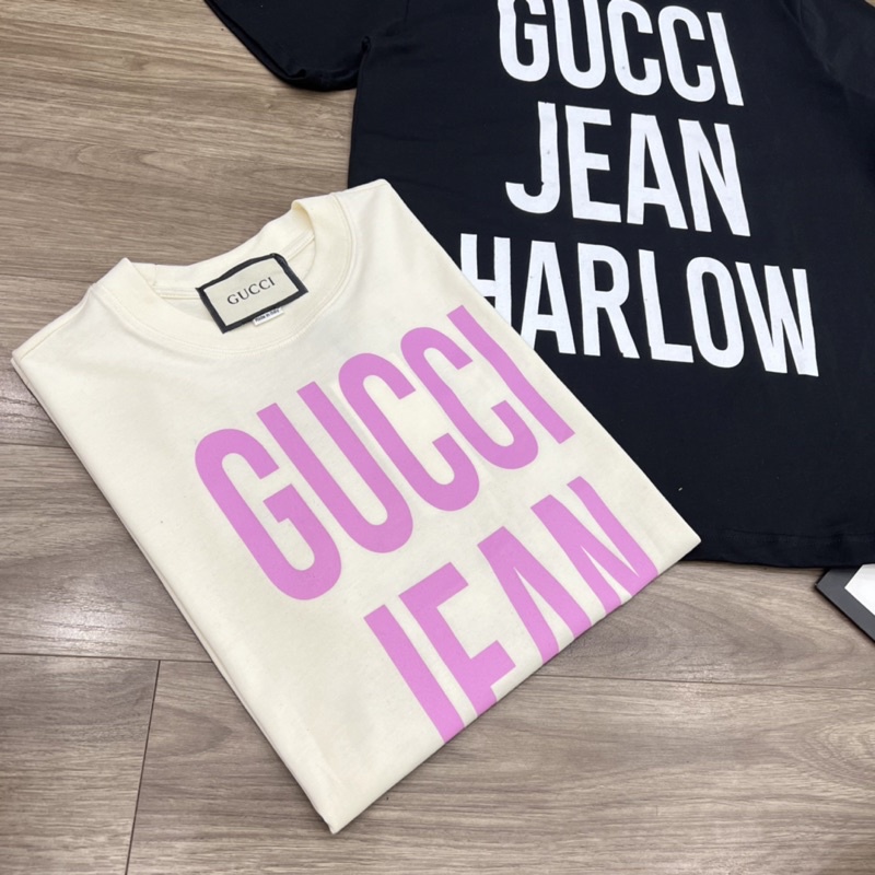 Áo Phông Cổ Tròn In G.C  Jean Harlow 2 Màu Trắng Đen