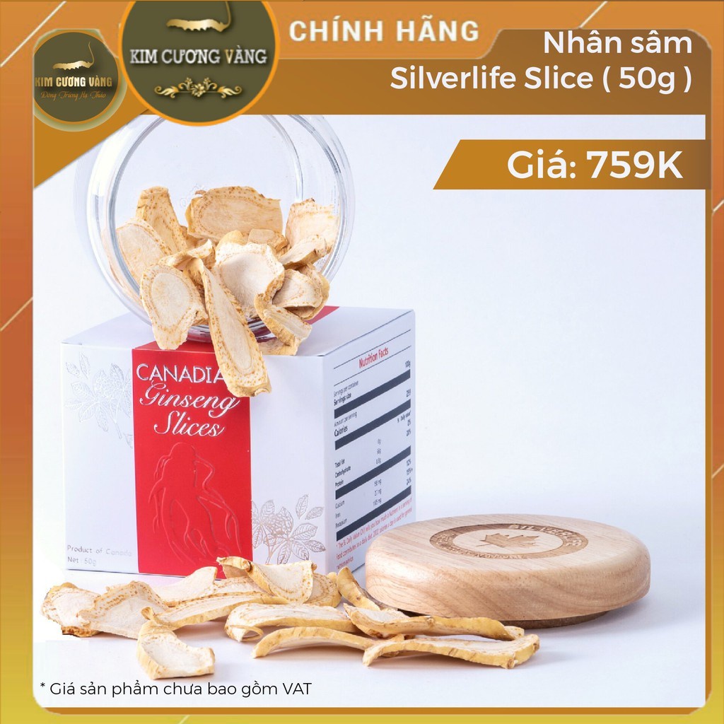 [𝙁𝙍𝙀𝙀 𝙎𝙃𝙄𝙋]⚡ Nhân Sâm Canada SilverLife cắt lát 50g - chính hãng