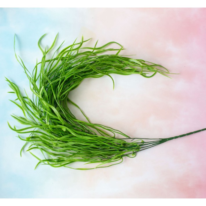 Chùm lá giả lá cỏ xù treo tường (không kèm giỏ)