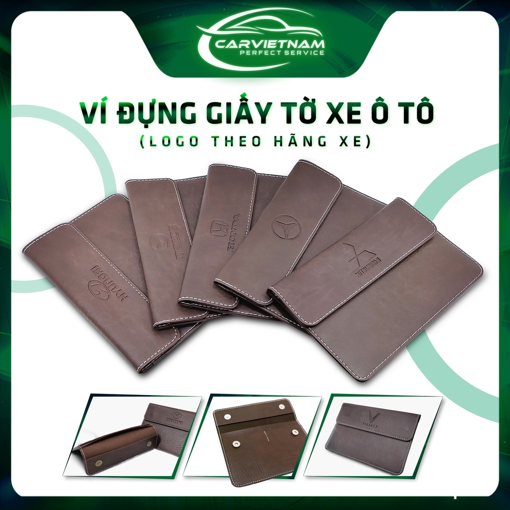 Ví Đựng Giấy Tờ Xe Ô Tô In Logo Các Hãng Xe - Chất Liệu Da Tổng Hợp Lưu Trữ Giấy Đăng Kiểm, Giấy Phép Lái Xe