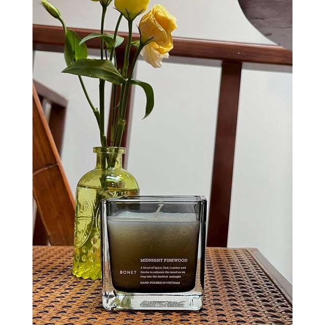 Nến Thơm BONET Hương Midnight Firewood  220g