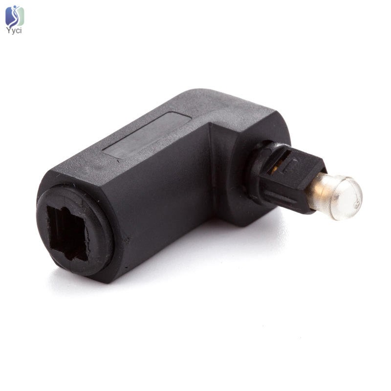 Yy Male to Female Optical Digital Audio Converter Adapter with 90 Degree Right Angle 360 Swivel for Toslink Jack @VN