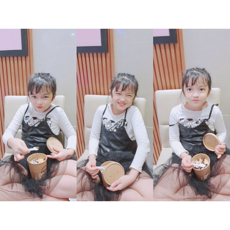 Đầm xòe bé gái hồng xinh pass