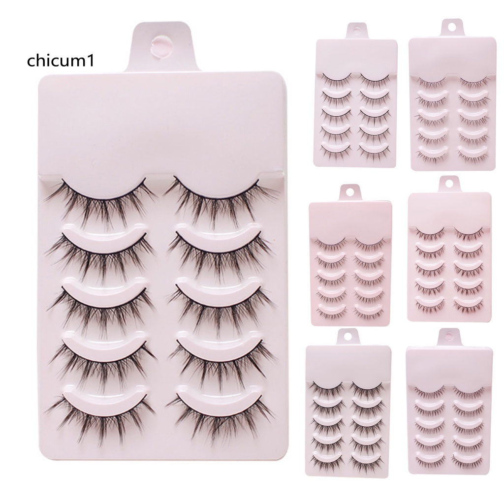 Set 5 Cặp Lông Mi Giả Cong Tự Nhiên Không Gây Kích Ứng