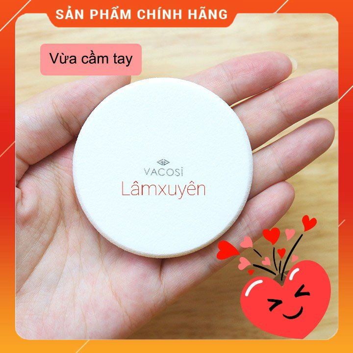 VACOSI PRC ROUND PRO SPONGE PU02_Bông ướt tròn pro ( bịch 1 cái ) ) bông phấn mềm mịn, dễ tán ,siêu tiện lợi