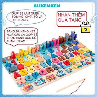 Bảng Núm Gỗ Đa Năng 𝑭𝑹𝑬𝑬𝑺𝑯𝑰𝑷] Bảng Chữ Cái Và Bộ Đồ Chơi Câu Cá Bằng Gỗ Cao Cấp