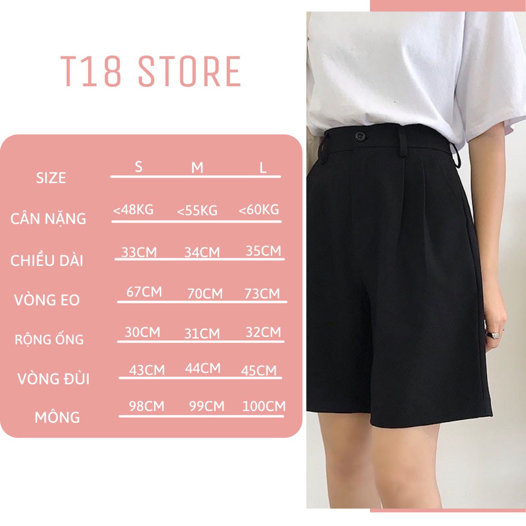 Quần short nữ lửng chất tuyết mưa ống rộng T18 STORE QD02 | BigBuy360 - bigbuy360.vn