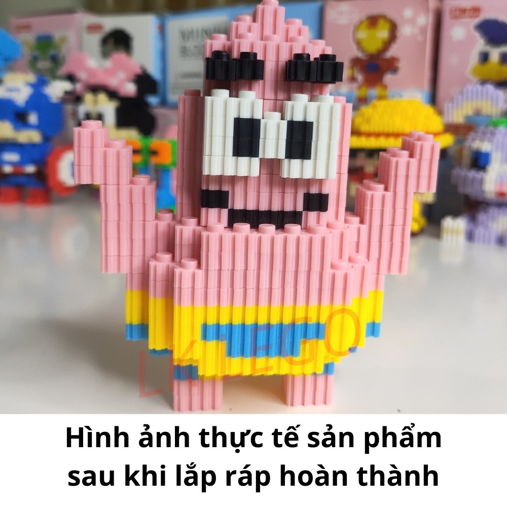 Lego PATRICK STAR đáng yêu, phim Chú Bọt Biển Tinh Nghịch SpongeBob SquarePants - LK LEGO