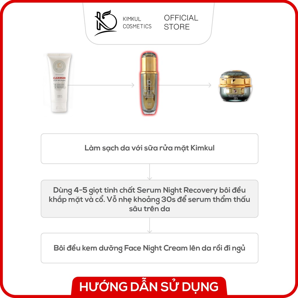 Serum dưỡng da đêm KimKul Night Recovery 60ML - dưỡng trắng da giữ ẩm chăm sóc da buổi tối