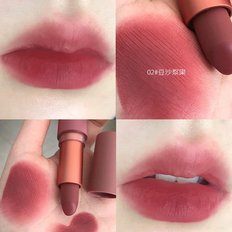 Grey tone smoked rose lipstick taro mashed bean paste girls color students do not fade