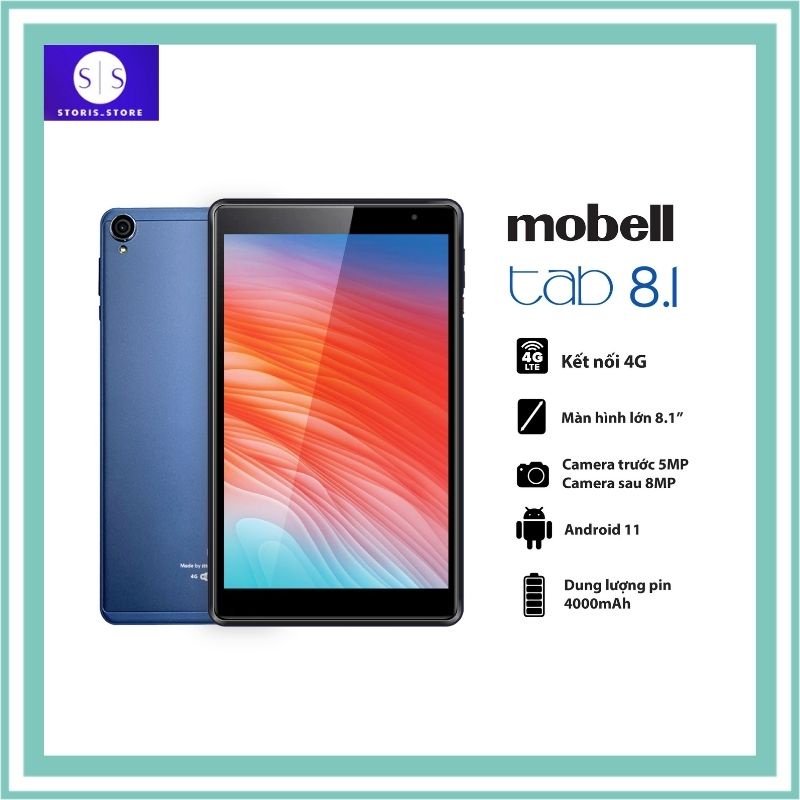 Máy Tính Bảng mobell Tab 8.1 Android 11 4G+WIFI RAM 2G Bảo Hành Chính Hãng 06 Tháng