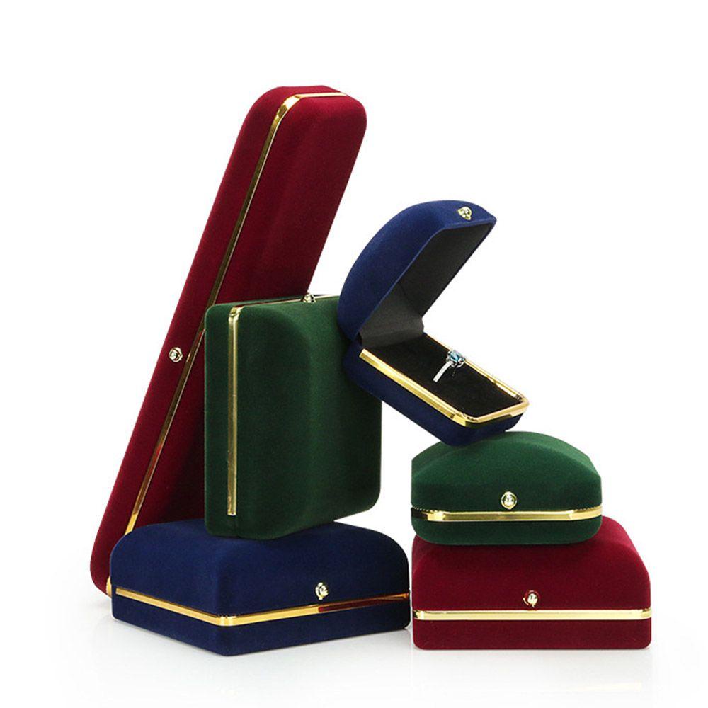 MIH Hộp Đựng Nhẫn Cưới Bằng Nhựa Phối Nhung Ốp