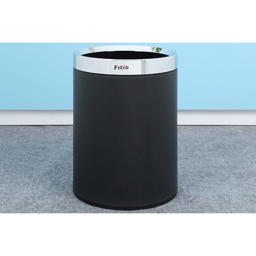 Thùng rác idol cao cấp Fitis ROM Tròn viền Inox