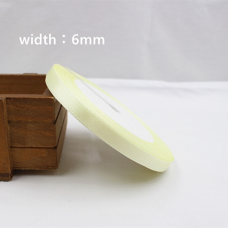 Set 3 Cuộn Dây Ruy Băng Lụa Satin 6mm X 25yard Dùng Trang Trí Tiệc Cưới