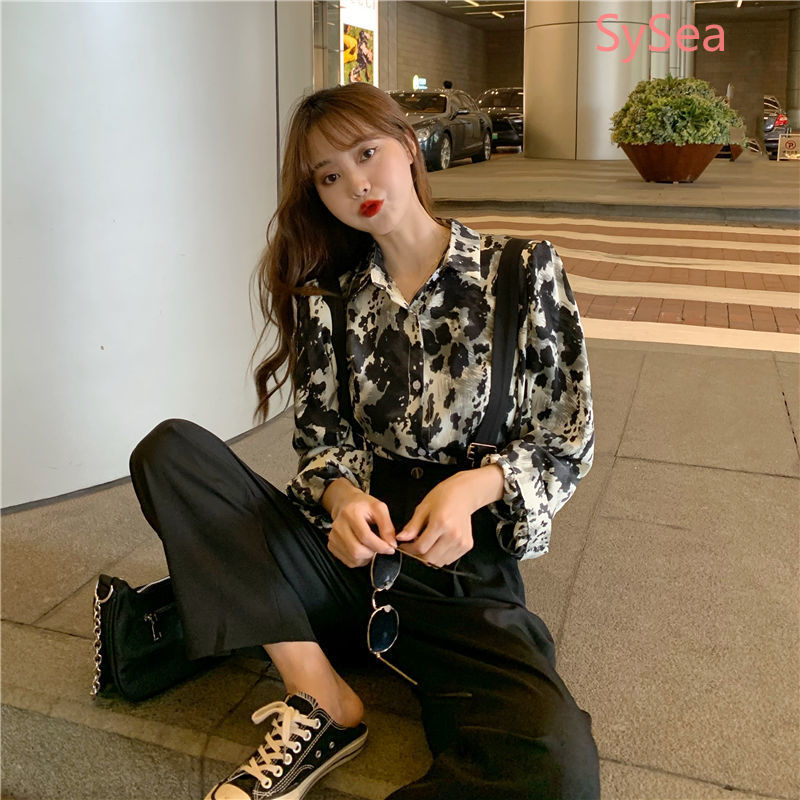 Áo Sơ Mi Voan Tay Dài Dáng Rộng In Họa Tiết Trẻ Trung Phong Cách Retro Cho Nữ | BigBuy360 - bigbuy360.vn