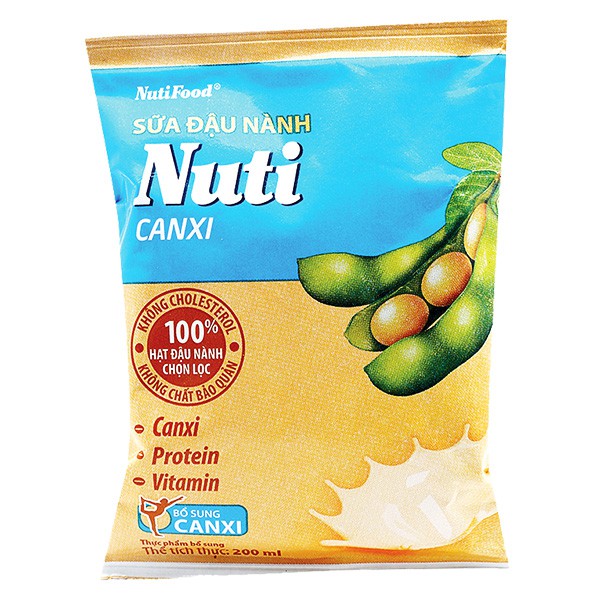 Sữa Đậu Nành Nuti Canxi túi 200ml