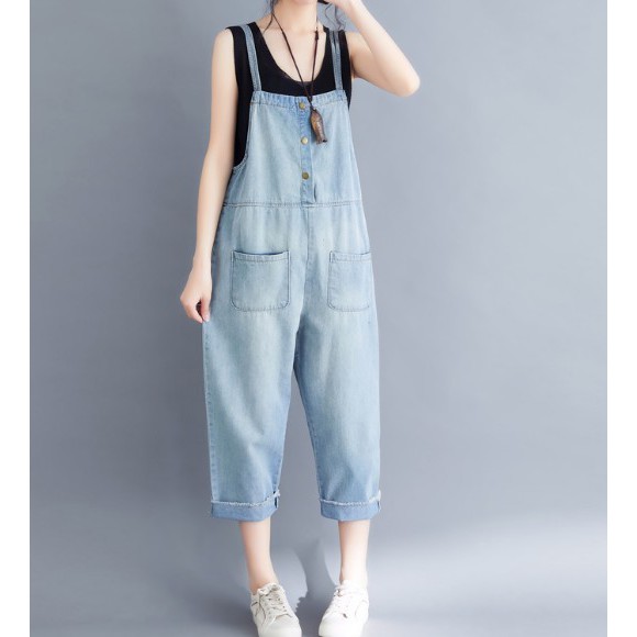 G275 Quần bò yếm big size freesize kiểu dáng năng động mẫu mã mới mẻ | BigBuy360 - bigbuy360.vn