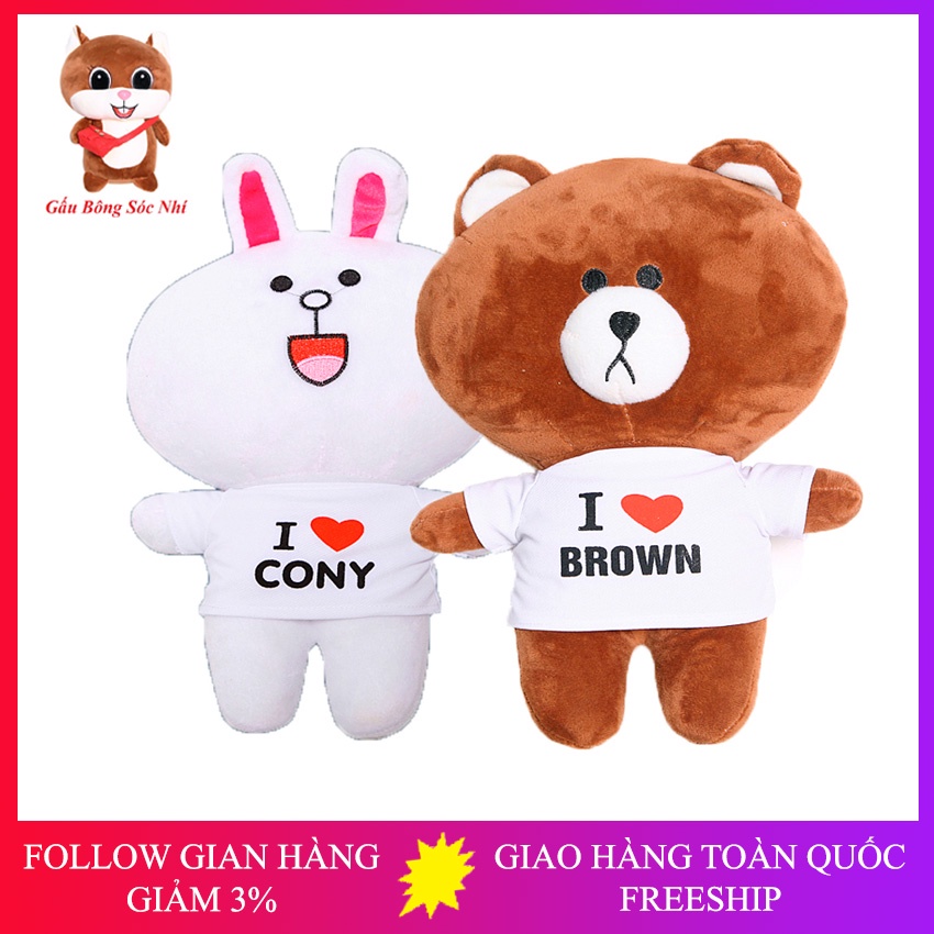[Mua 1 Tặng 1] Combo Gấu Bông Brown Cony 💥 FREESHIP 💥 Gấu Bông Sóc Nhí - Mua 1 Combo Gấu Bông Tặng 1 Thước Dây Dài 1M5