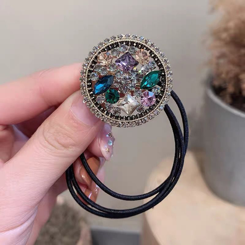 Dây Buộc Tóc Haimeikang Đính Đá Phong Cách Sang Trọng Thời Trang Cho Nữ