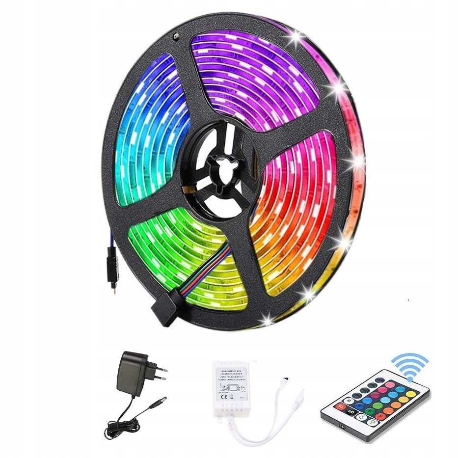 Dây Đèn led 5M Trang Trí Phòng Kèm Điều Khiển Từ Xa RGB 2835 SMD