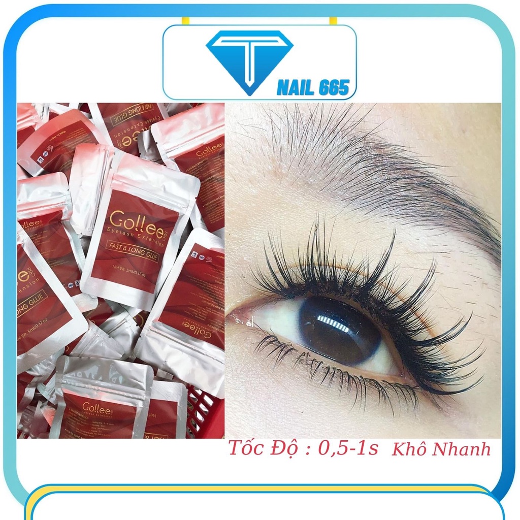 Keo nối mi bền ít cay , Keo mi chính hãng GOLLEE siêu bền thích hợp nối mùa đông , tốc độ nối nhanh 0.5,1,5S